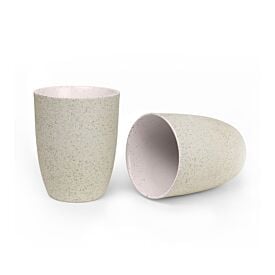 Latte Cups Pink Granite Set of Two 