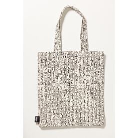 WHITE HIEROGLYPH TOTE BAG 