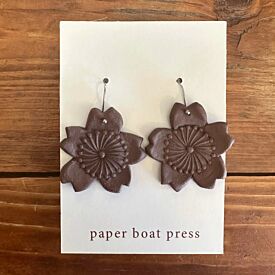 Cherry Blossom Hanging Earrings - Chocolate 